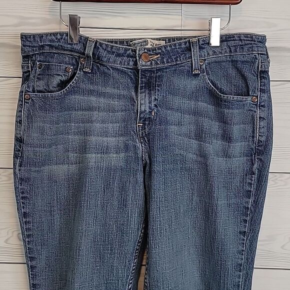 Levi Strauss signature low-rise bootcut blue denim jeans Size 12S - Picture 4 of 15